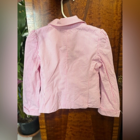 Ralph Lauren Toddler Girl Old Money Seersucker Blazer Pink Stripes size 4/4T - Picture 4 of 12